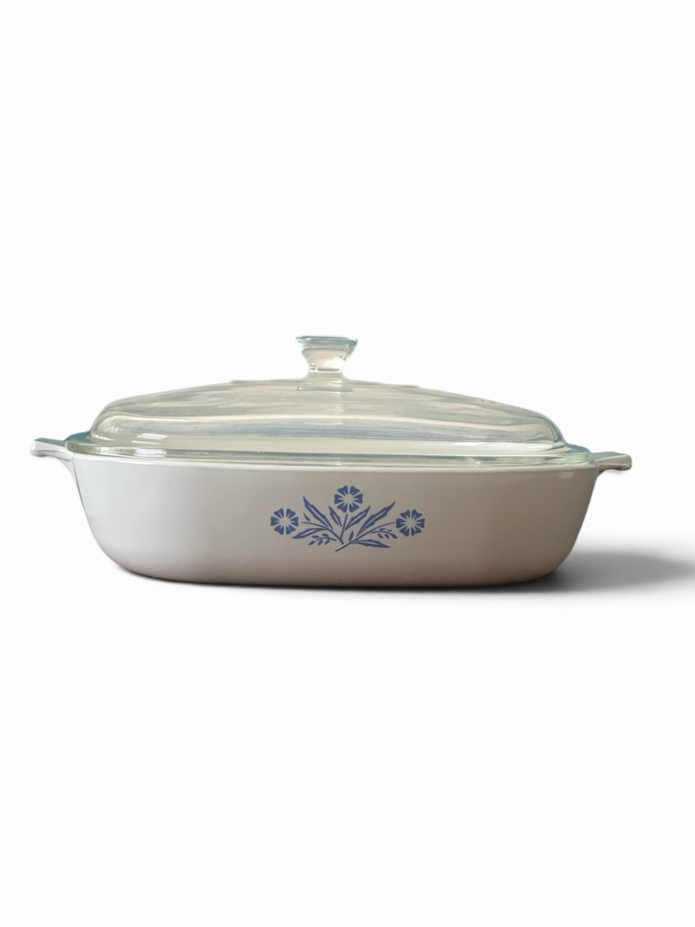 Vtg Corning Ware Blue Cornflower 10in P-10B Casserole Dish with Pyrex Lid - B-27